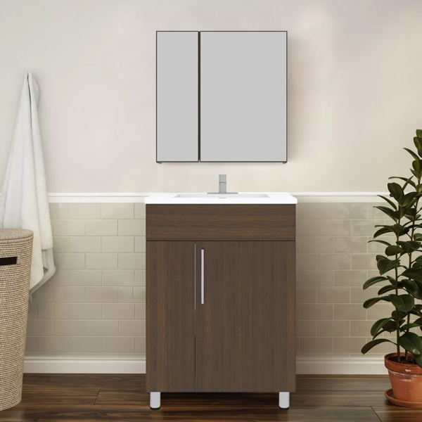 Imagen de Mueble para baño c/espejo Jamaica tabaco