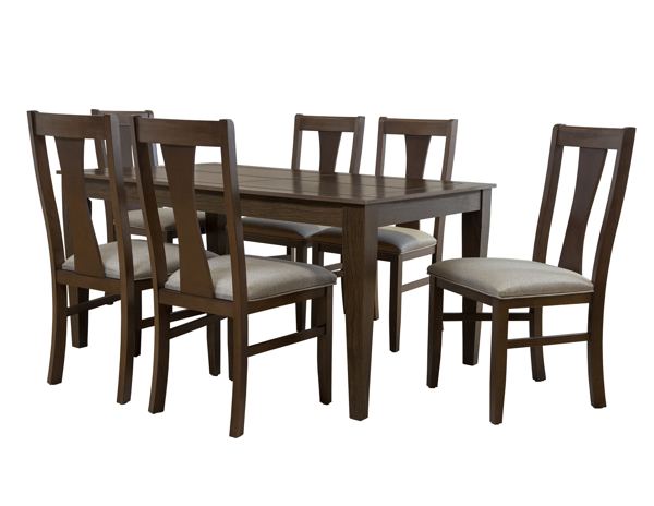 Imagen de Antecomedor Preston 6 sillas 101 nogal claro