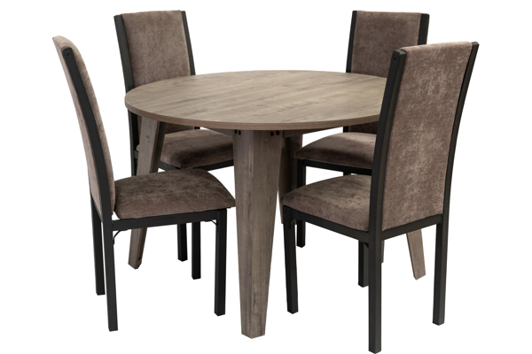 Imagen de Antecomedor tubular Alexa 4 sillas royal grey