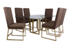 Imagen de Antecomedor tubular Gabrielle 6 sillas oro