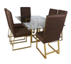 Imagen de Antecomedor tubular Gabrielle 6 sillas oro