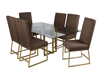 Imagen de Antecomedor tubular Gabrielle 6 sillas oro