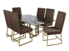 Imagen de Antecomedor tubular Gabrielle 6 sillas oro