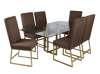 Imagen de Antecomedor tubular Gabrielle 6 sillas oro