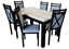 Imagen de Antecomedor tubular Giselle 6 sillas gris/negro