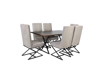Imagen de Antecomedor tubular Simone 6 sillas bronce