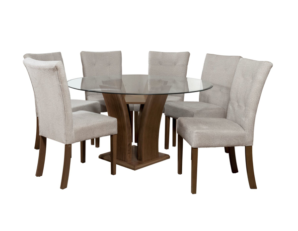 Imagen de Antecomedor Tulip redondo cristal 6 sillas
